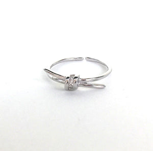 KNOT PAVE CZ STERLING SILVER RING