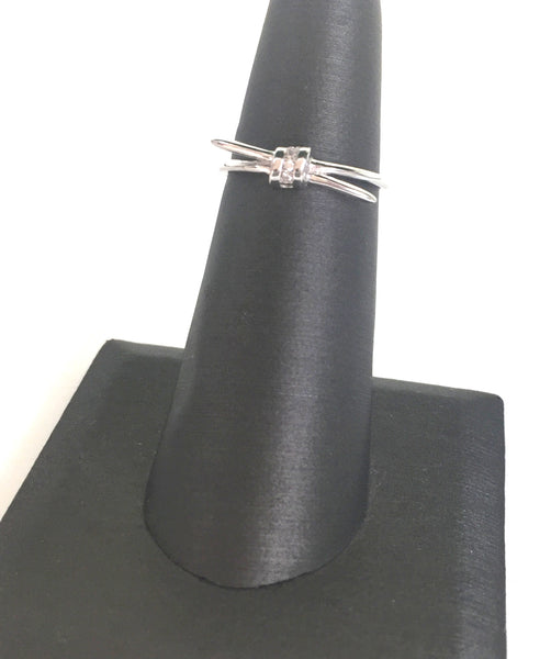 KNOT PAVE CZ STERLING SILVER RING