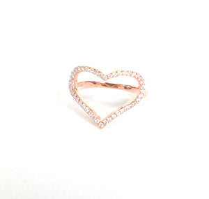 HEART PAVE CZ STERLING SILVER RING