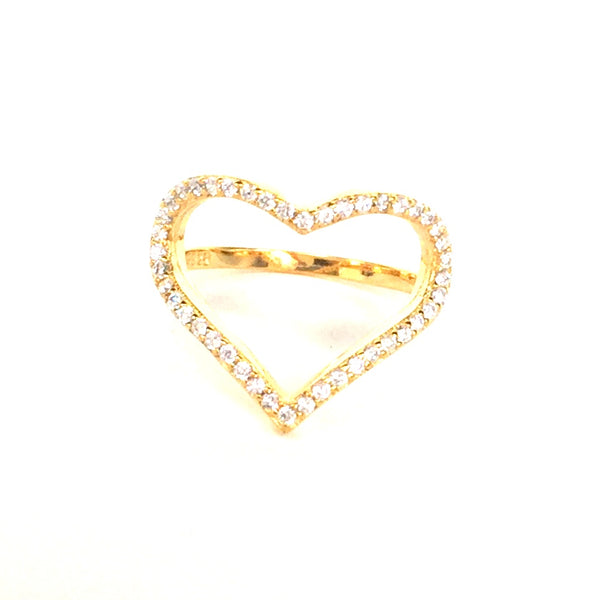 HEART PAVE CZ STERLING SILVER RING