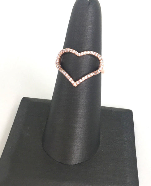 HEART PAVE CZ STERLING SILVER RING
