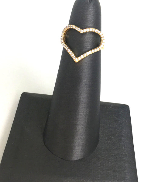 HEART PAVE CZ STERLING SILVER RING