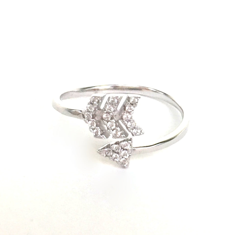 ARROW PAVE CZ STERLING SILVER RING