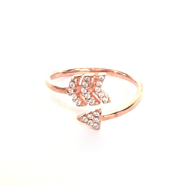 ARROW PAVE CZ STERLING SILVER RING