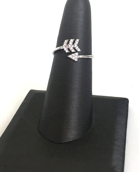 ARROW PAVE CZ STERLING SILVER RING