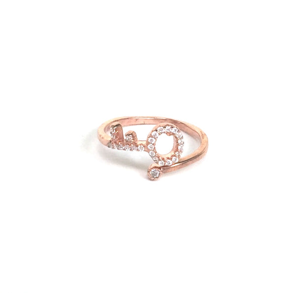 SMALL KEY AND MINI STONE PAVE CZ STERLING SILVER RING
