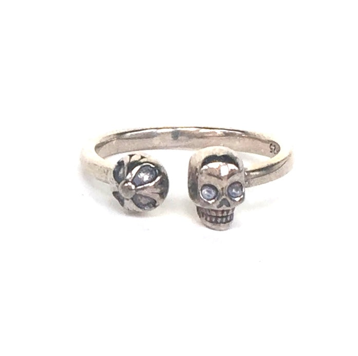 SKULL OXIDIZED STERLING SILVER RING
