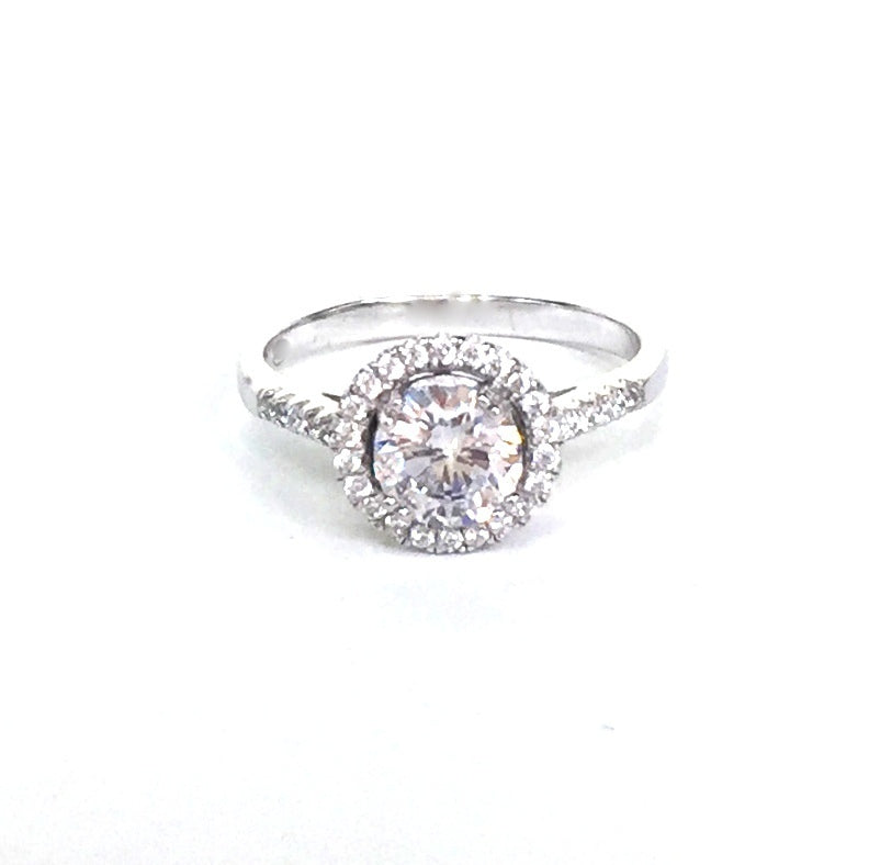 SPARKLING CLASSIC PAVE CZ STERLING SILVER RING
