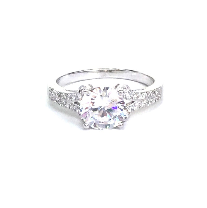 SPARKLING CLASSIC II PAVE CZ STERLING SILVER RING