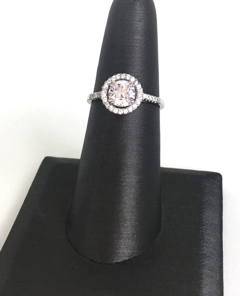 SPARKLING CLASSIC PAVE CZ STERLING SILVER RING