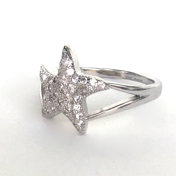 STARFISH PAVE CZ STERLING SILVER RING