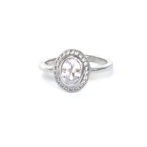 OVAL PAVE CZ STERLING SILVER RING
