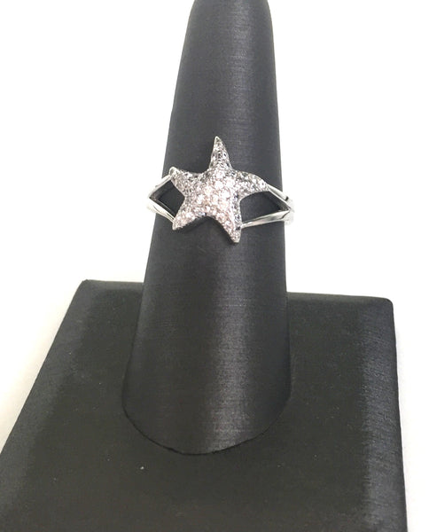 STARFISH PAVE CZ STERLING SILVER RING