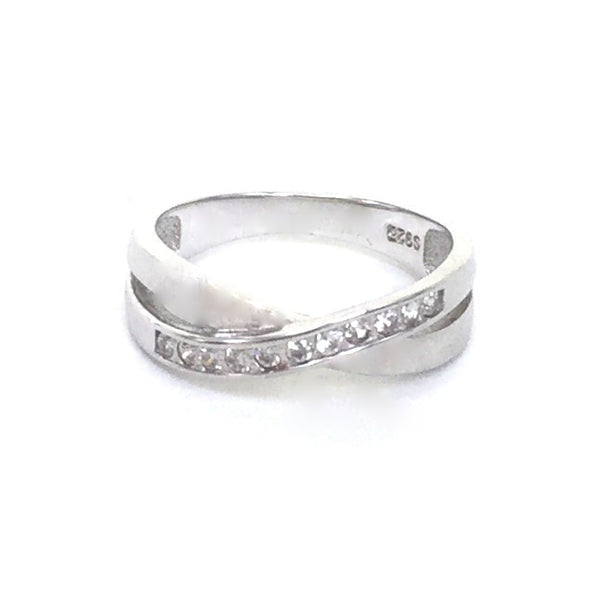 X PAVE CZ STERLING SILVER RING