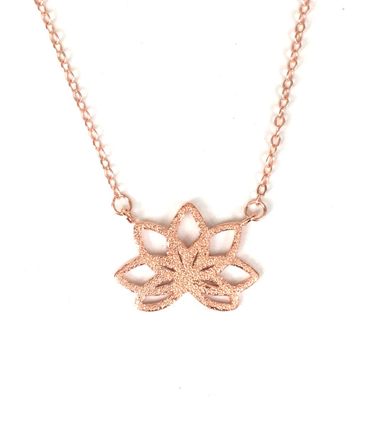 ROSE GOLD LOTUS FLOWER STERLING SILVER NECKLACE