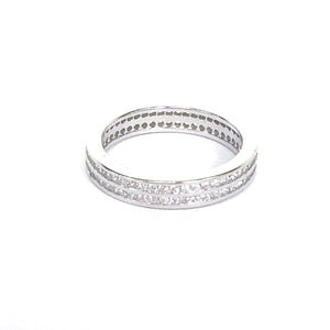 ELEGANT BAND PAVE CZ STERLING SILVER RING