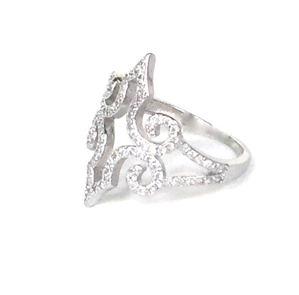 SYMMETRY PAVE CZ STERLING SILVER RING