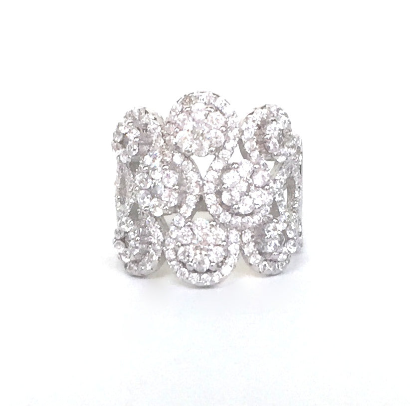 SPARKLING SPECTACULAR II PAVE CZ STERLING SILVER RING