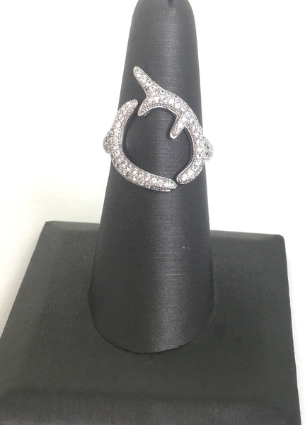BRANCHES PAVE CZ STERLING SILVER RING
