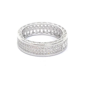 SPARKLING BAND 5MM PAVE CZ STERLING SILVER RING