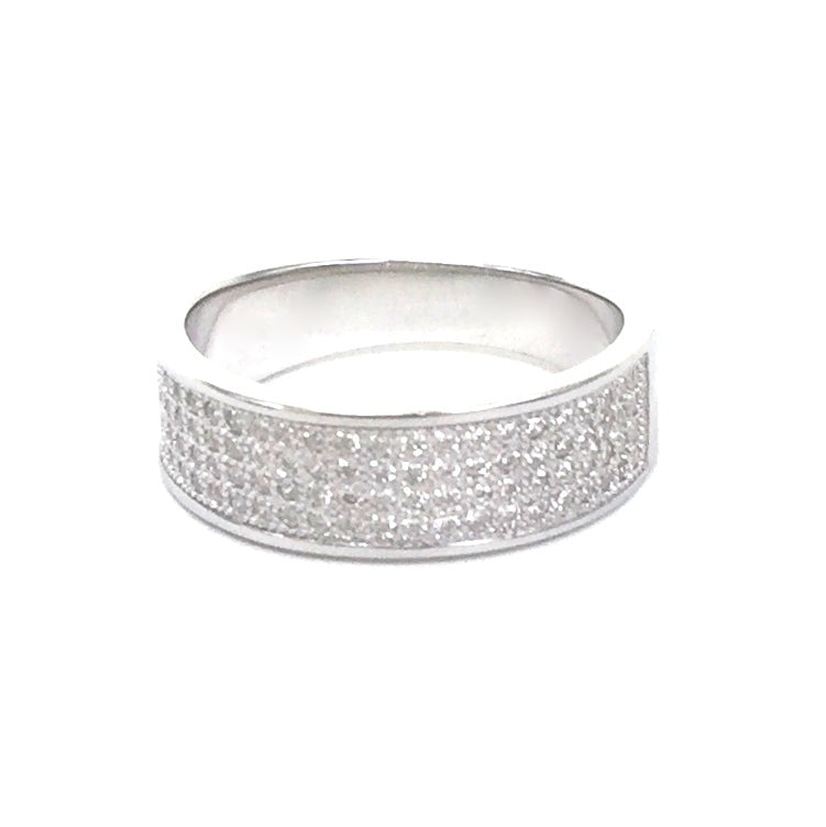 SPARKLING BAND 6MM PAVE CZ STERLING SILVER RING