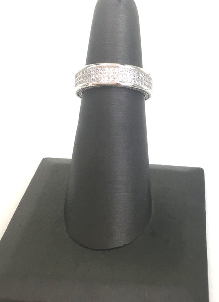 SPARKLING BAND 5MM PAVE CZ STERLING SILVER RING