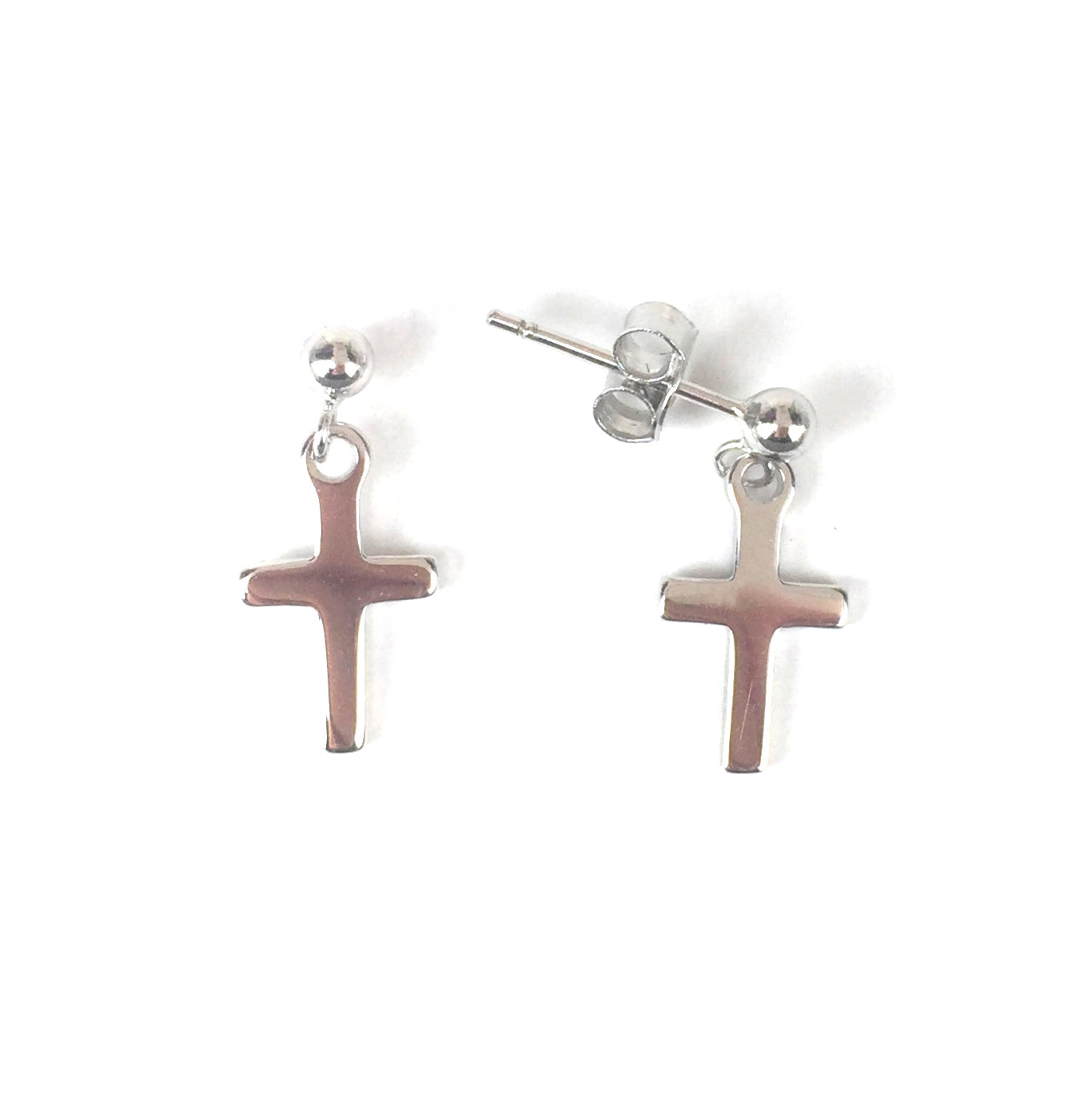 SMALL CROSS STERLING SILVER EARRINGS
