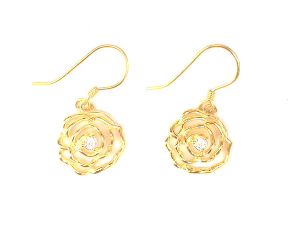 ROSE CLEAR CZ STERLING SILVER EARRINGS