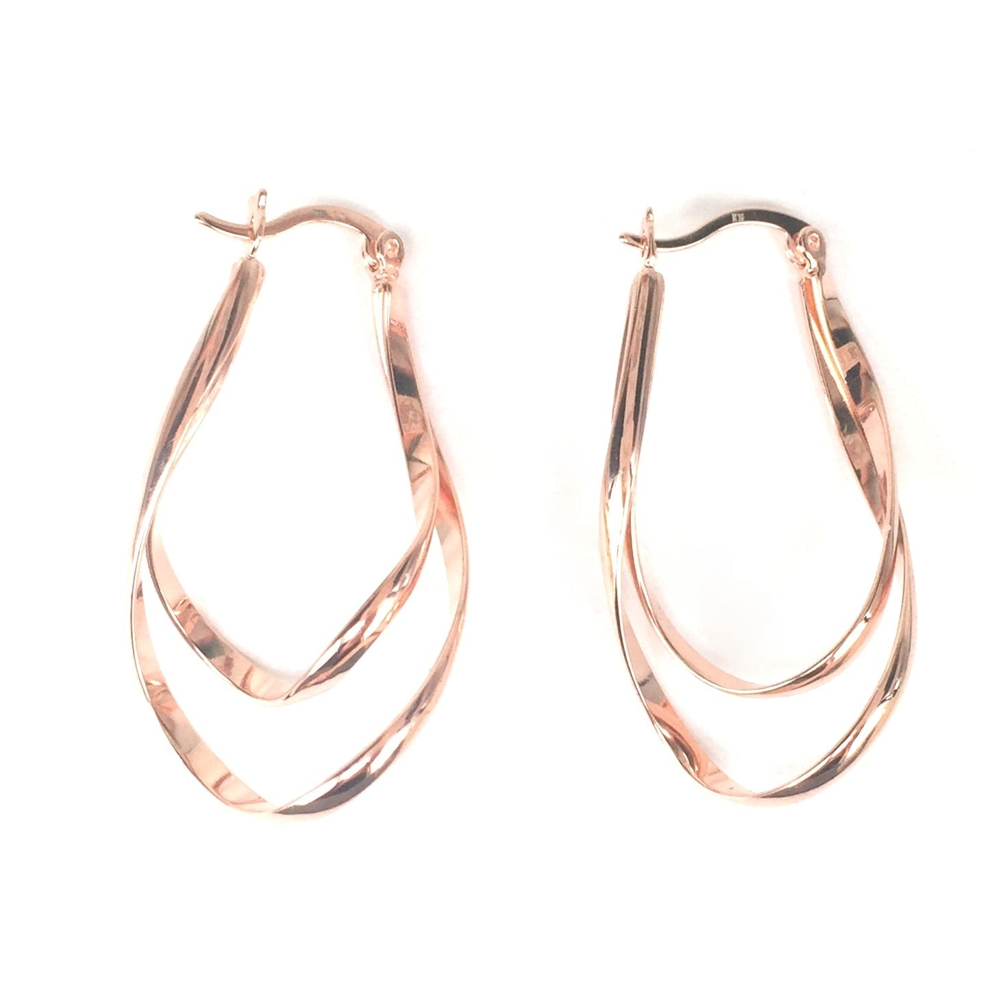 ROSE GOLD TWIST STERLING SILVER EARRINGS