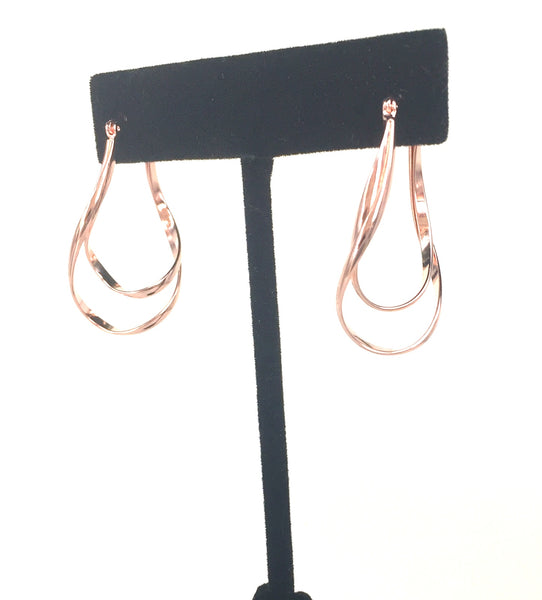 ROSE GOLD TWIST STERLING SILVER EARRINGS