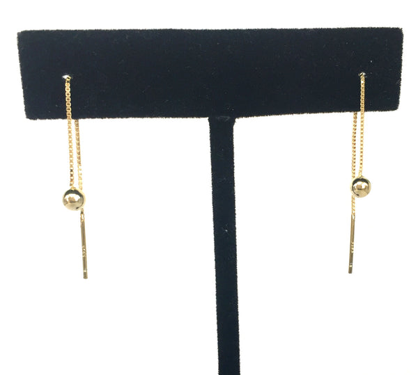 SMALL BALL THREADER STERLING SILVER EARRINGS