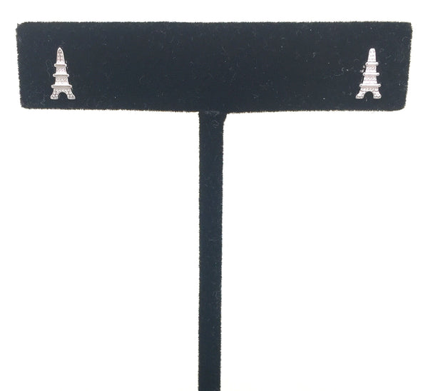 PETITE EIFFEL TOWER  STUD STERLING SILVER EARRINGS