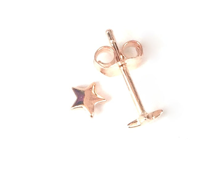 ROSE GOLD PETITE STAR  STUD STERLING SILVER EARRINGS