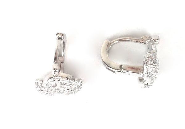 CHEERY PAVE CZ STERLING SILVER EARRINGS