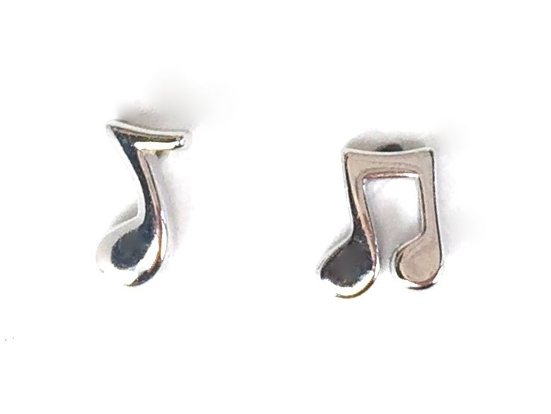MUSIC NOTES STUD STERLING SILVER EARRINGS