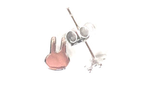 PETITE RABBIT STUD STERLING SILVER EARRINGS