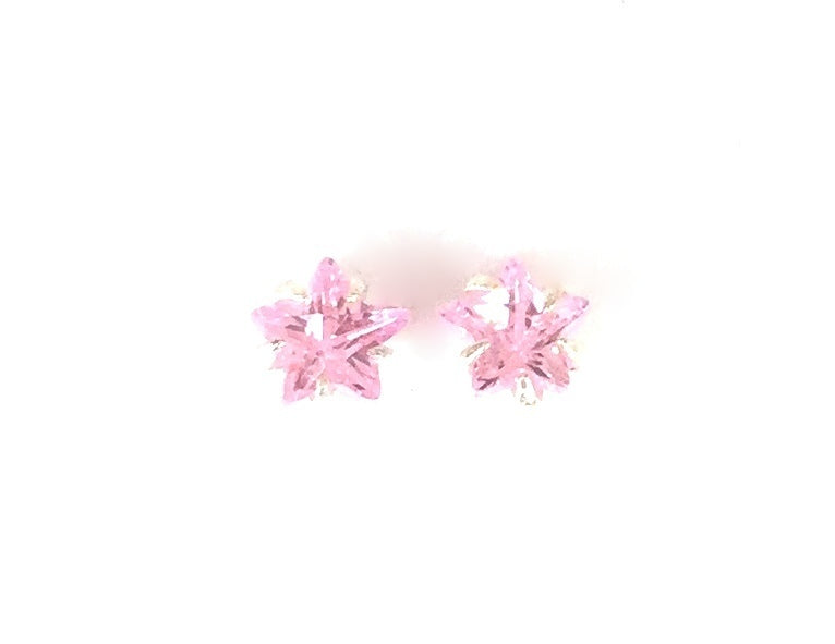 PETITE CRYSTAL STAR STUD STERLING SILVER EARRINGS