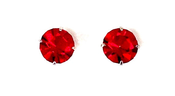 PETITE FOUR-CLAW ROUND COLOR CRYSTAL 0.12" STUD STERLING SILVER EARRINGS