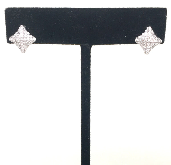 SIMPLICITY STUD PAVE CZ STERLING SILVER EARRINGS