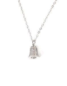 HOLIDAY BELL PAVE CZ STERLING SILVER NECKLACE
