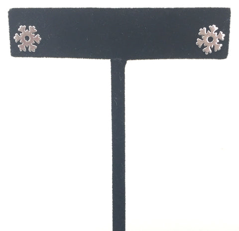 SMALL SNOWFLAKE STUD STERLING SILVER EARRINGS