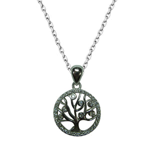 SPARKLING TREE OF LIFE STERLING SILVER NECKLACE