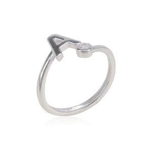 INITIAL STERLING SILVER RING