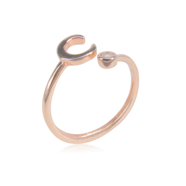 INITIAL STERLING SILVER RING