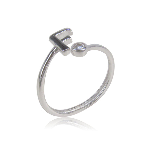 INITIAL STERLING SILVER RING