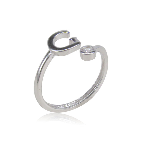 INITIAL STERLING SILVER RING