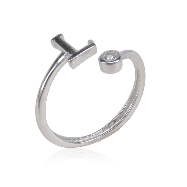 INITIAL STERLING SILVER RING