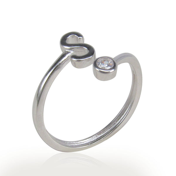 INITIAL STERLING SILVER RING