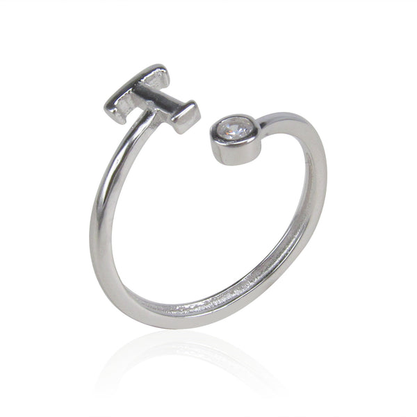 INITIAL STERLING SILVER RING