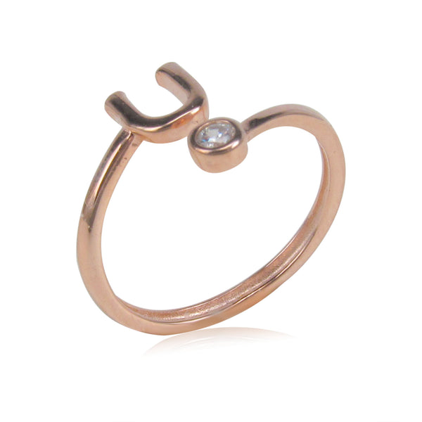 INITIAL STERLING SILVER RING
